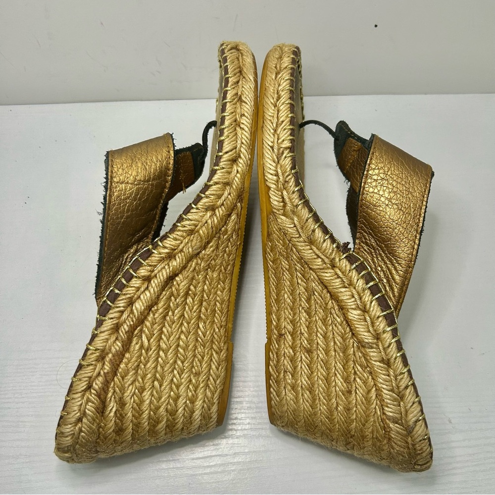 Burberry Espadrille Classic Nova Metallic Wedge Sandal EU 39 US 8.5 - Picture 8 of 16